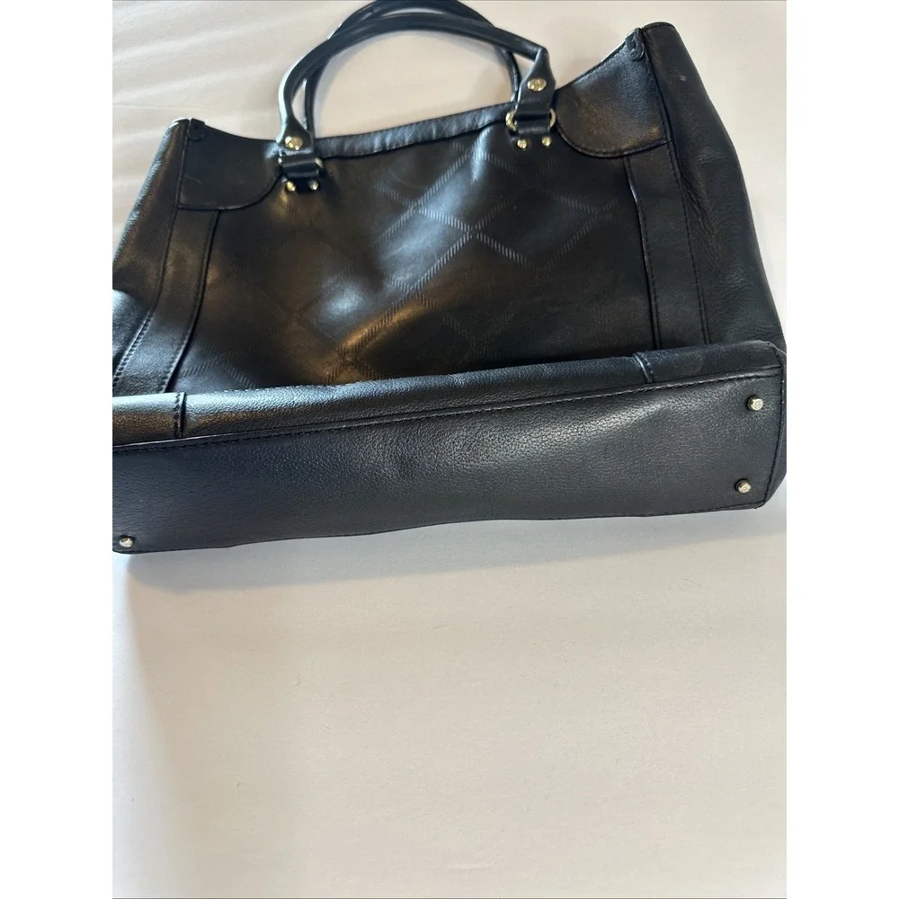 Kate Spade New York black‎ leather Handbag Purse Tote 3 Compartment Bag Nice!